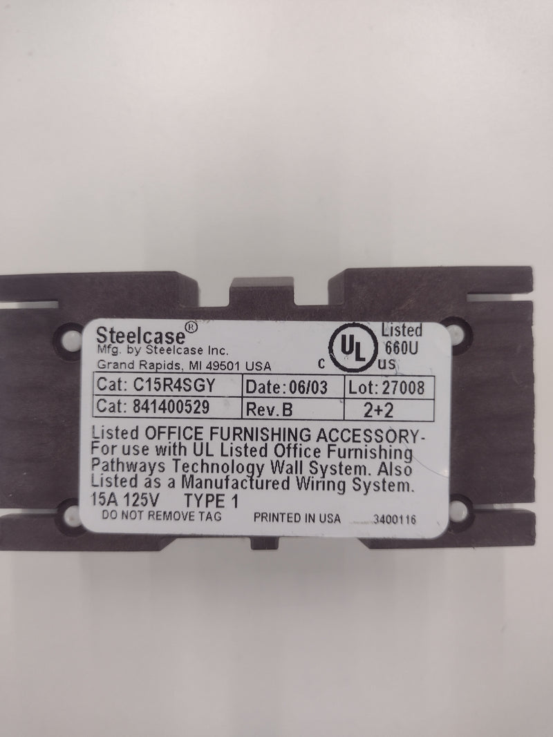 Steelcase 2 + 2 Power Outlet C15R1SGY/C15R2SGY/C15R3SGY/C15R4SGY (125 V; 15 A)