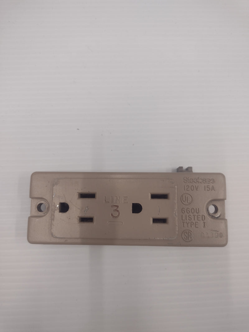Steelcase 98665 Duplex Receptacle Outlet/Circuit for Cubicle Panels