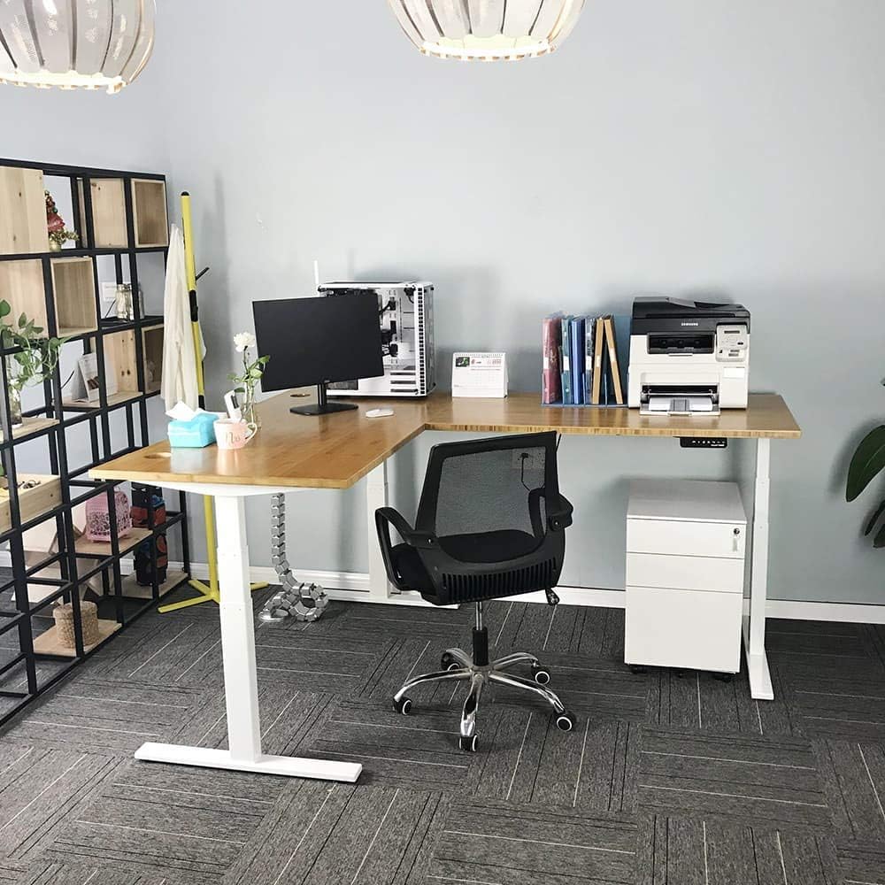 L-Shaped Electric Sit-Stand Desk, BASE ONLY