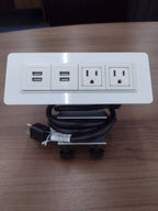Byrne Axil X Desk Clamp Power Strip 2 AC Outlets 4 USB Charging Ports