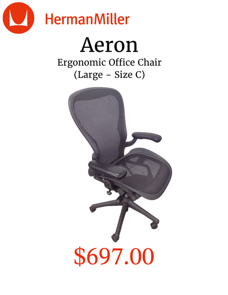 Pre-Owned Herman Miller Aeron Swivel Chair Size C - Black