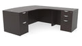 OfficeSource 72" x 96" L-Shaped Bow Front Desk