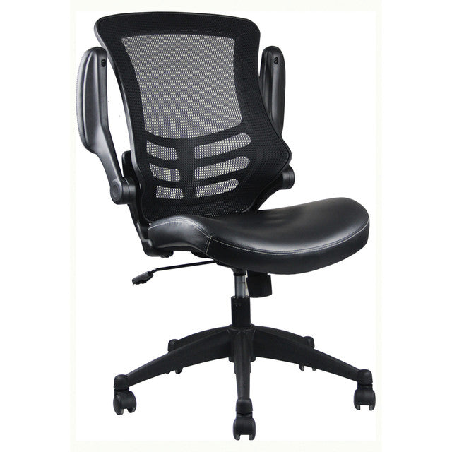 OfficeSource Serene Flip Arm Mesh Back Task Chair w/ Black Frame