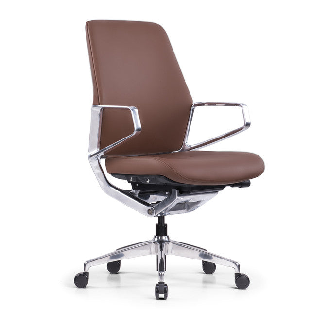 OfficeSource Veneto Executive High Back Chair w/Polished Aluminum Frame