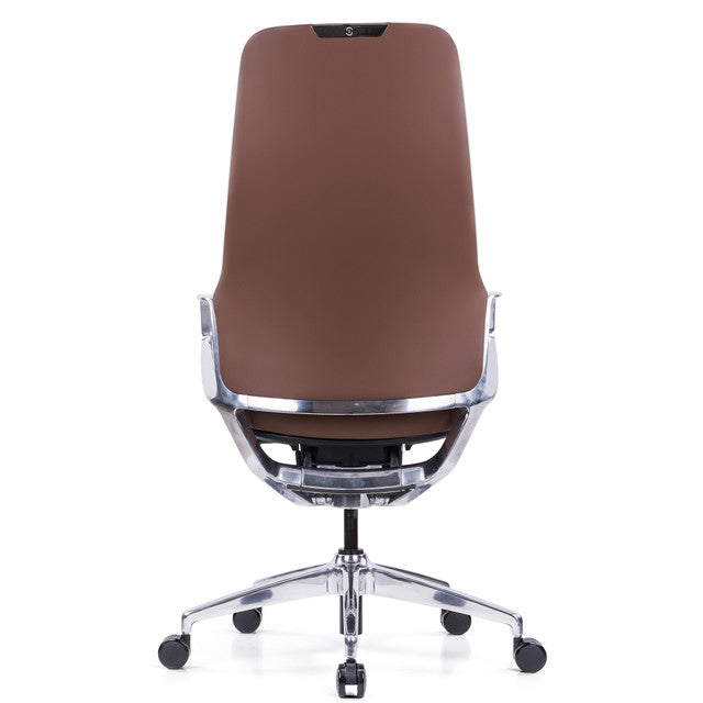 OfficeSource Veneto Executive High Back Chair w/Polished Aluminum Frame