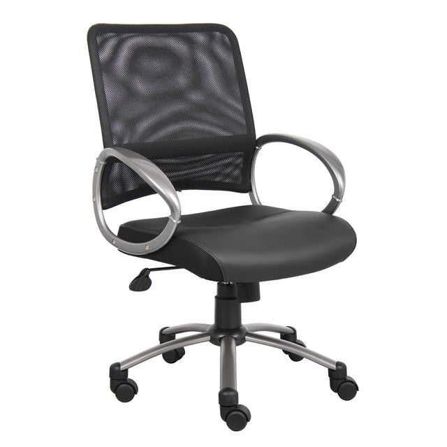 OfficeSource Solace Mesh Back Task Chair w/ Leather Seat