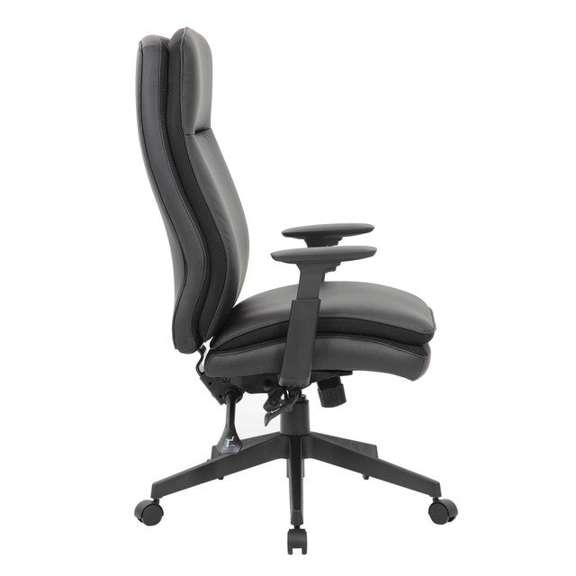 OfficeSource Obsidian High Back Executive Task Chair w/Adjustable Arms & Black Base