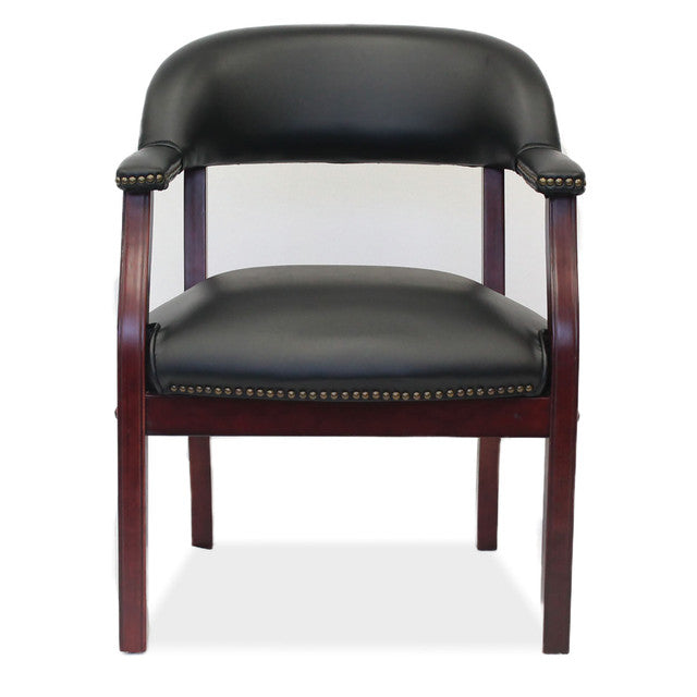 OfficeSource Lancaster Collection Traditional Black or Oxblood Executive Guest Chairs