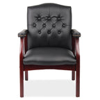 OfficeSource Lancaster Collection Traditional Black or Oxblood Executive Guest Chairs
