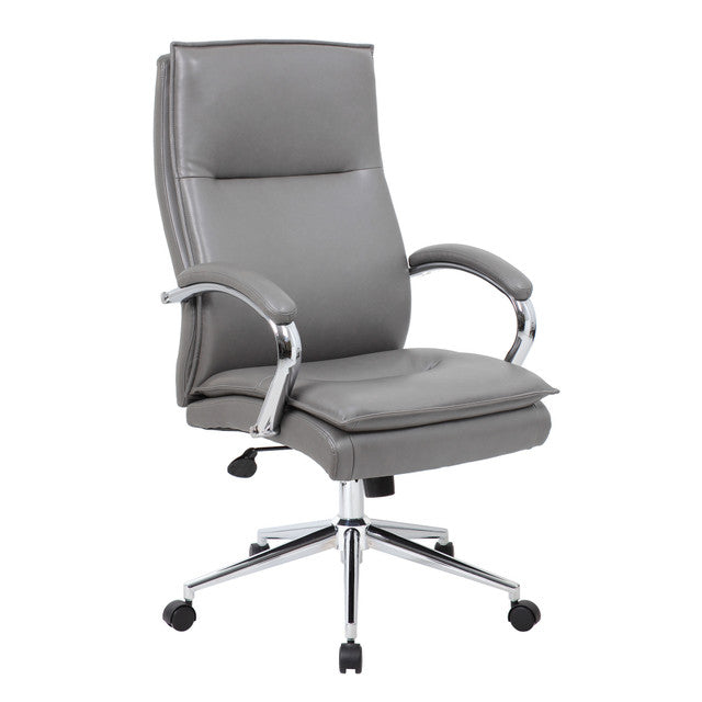 OfficeSource Arc Executive High Back w/Fixed Arms & High Crown Chrome Base