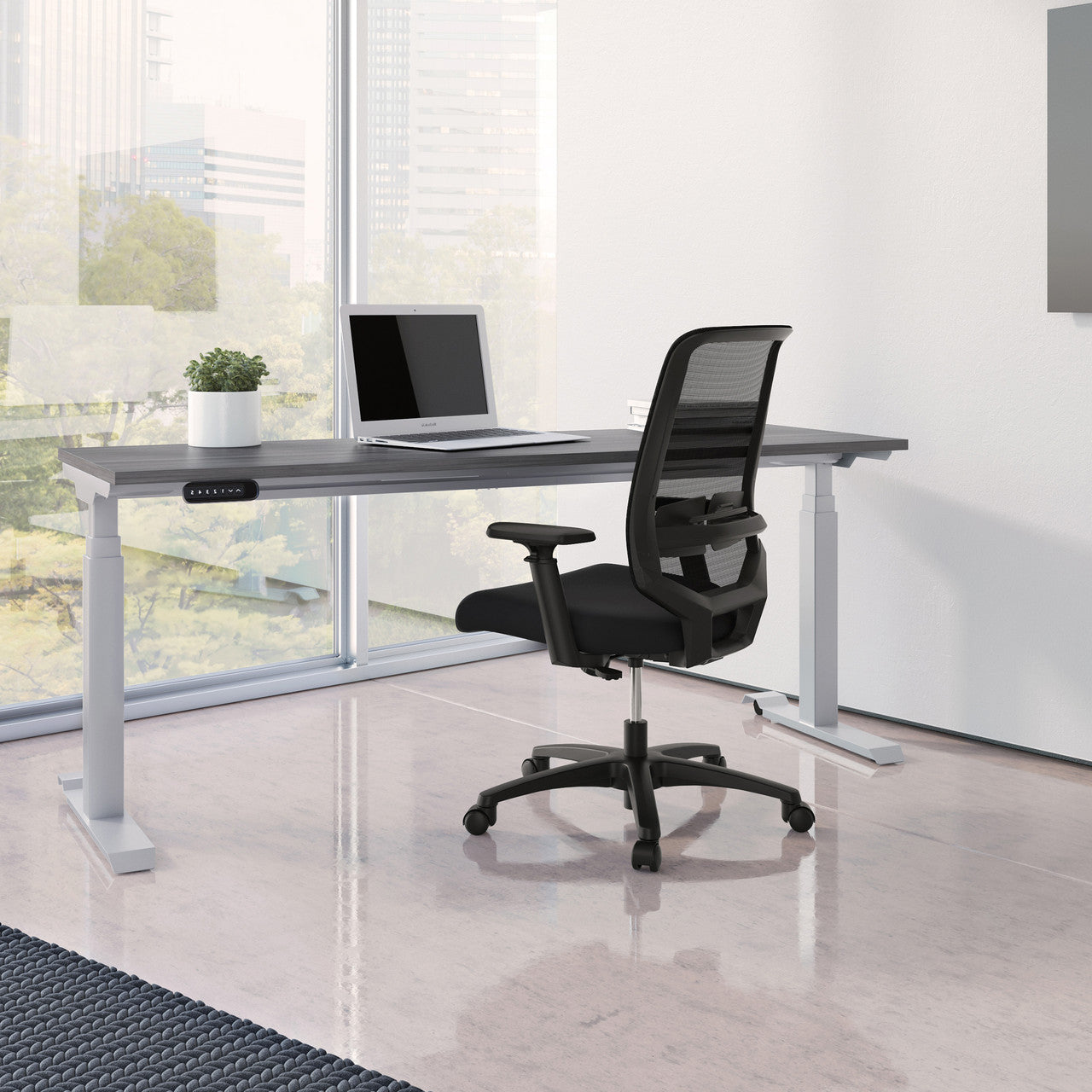 New - Deluxe Sit-Stand Desk - 4 Sizes, Base in 3 colors, Tops in 7 Finishes, 15-Year Warranty