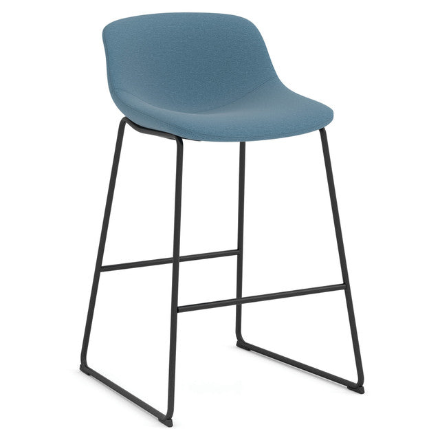 OfficeSource Willow Collection Café Height Bistro Stool w/Black Steel Base