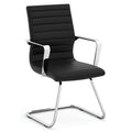 Office Source Tre Collection Executive Guest Chair w/Chrome Sled Base