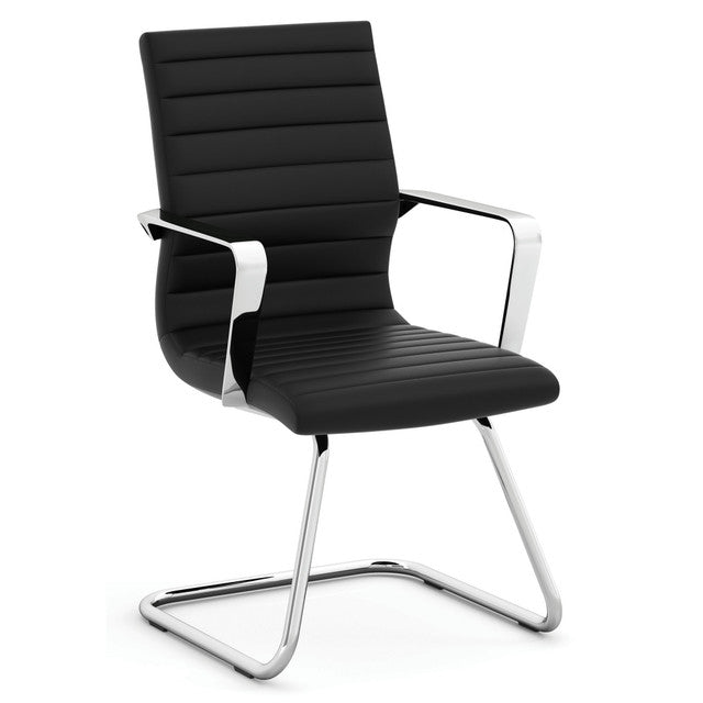 Office Source Tre Collection Executive Guest Chair w/Chrome Sled Base
