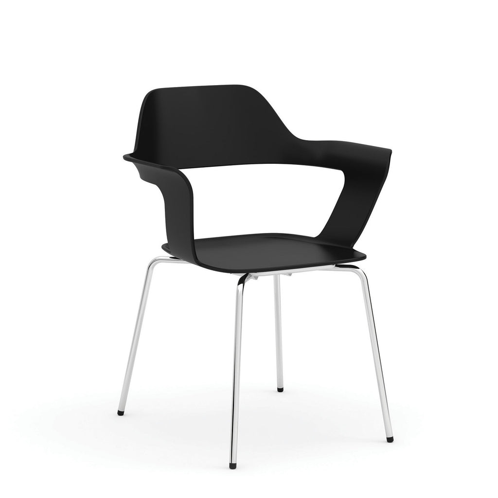 OfficeSource Zella Collection Stackable Chair w/Chrome Frame