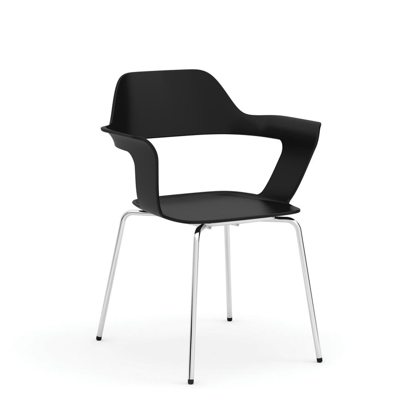 OfficeSource Zella Collection Stackable Chair w/Chrome Frame