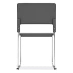 OfficeSource Mario Collection All Charcoal Armless Stackable Student Chair w/Chrome Frame