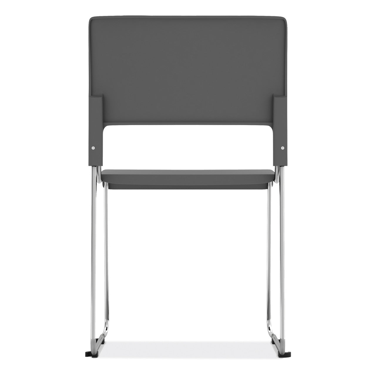 OfficeSource Mario Collection All Charcoal Armless Stackable Student Chair w/Chrome Frame
