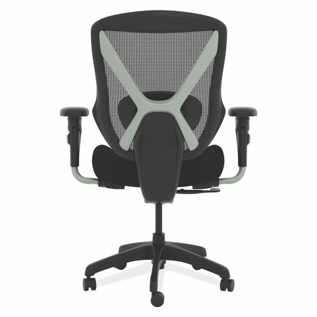 OfficeSource Viking Collection Mid Back Mesh Task Chair with Fabric Seat and Black Base