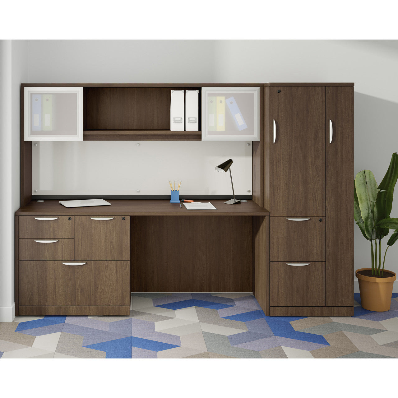 Combination File - Lateral File Drawer, Vertical File Drawer & Two Utility Drawers - 7 Finishes