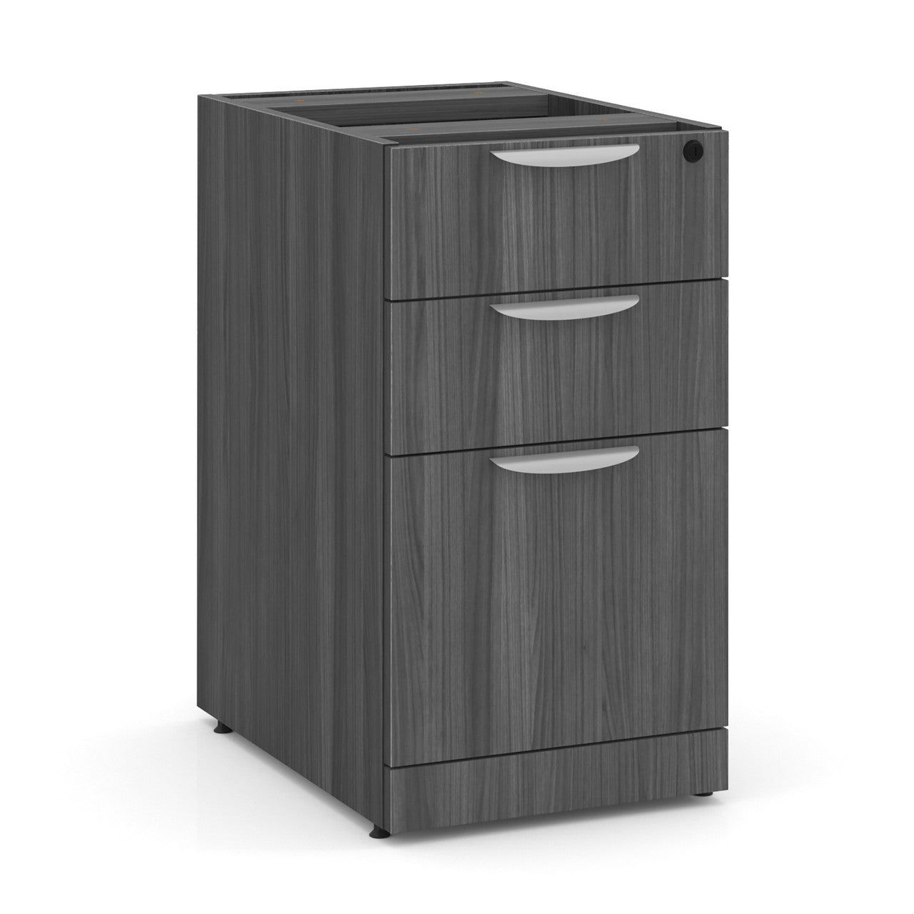 66" or 71" OfficeSource Single Pedestal Bowfront Desk with 4 Drawers in 8 Finishes