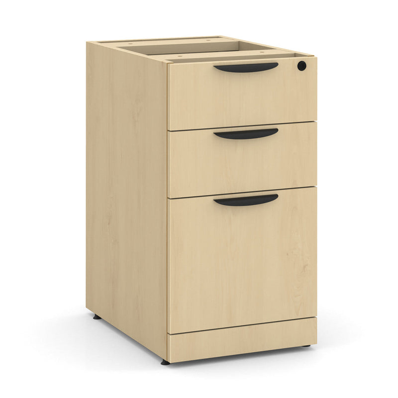 66" or 71" OfficeSource Single Pedestal Bowfront Desk with 4 Drawers in 8 Finishes