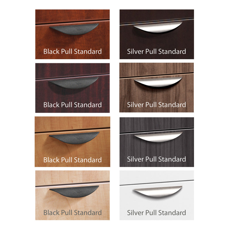 66" or 71" OfficeSource Bowfront Desk with 6 Drawers in 8 Finishes