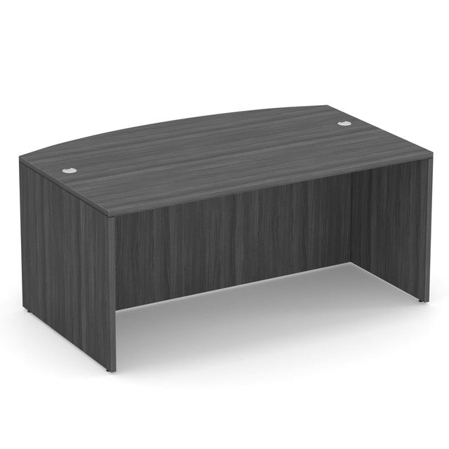 66" or 71" OfficeSource Single Pedestal Bowfront Desk with 4 Drawers in 8 Finishes