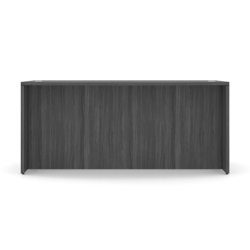 66" or 71" OfficeSource Single Pedestal Bowfront Desk with 4 Drawers in 8 Finishes