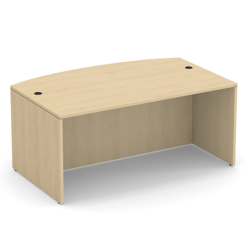 66" or 71" OfficeSource Bowfront Desk with 6 Drawers in 8 Finishes