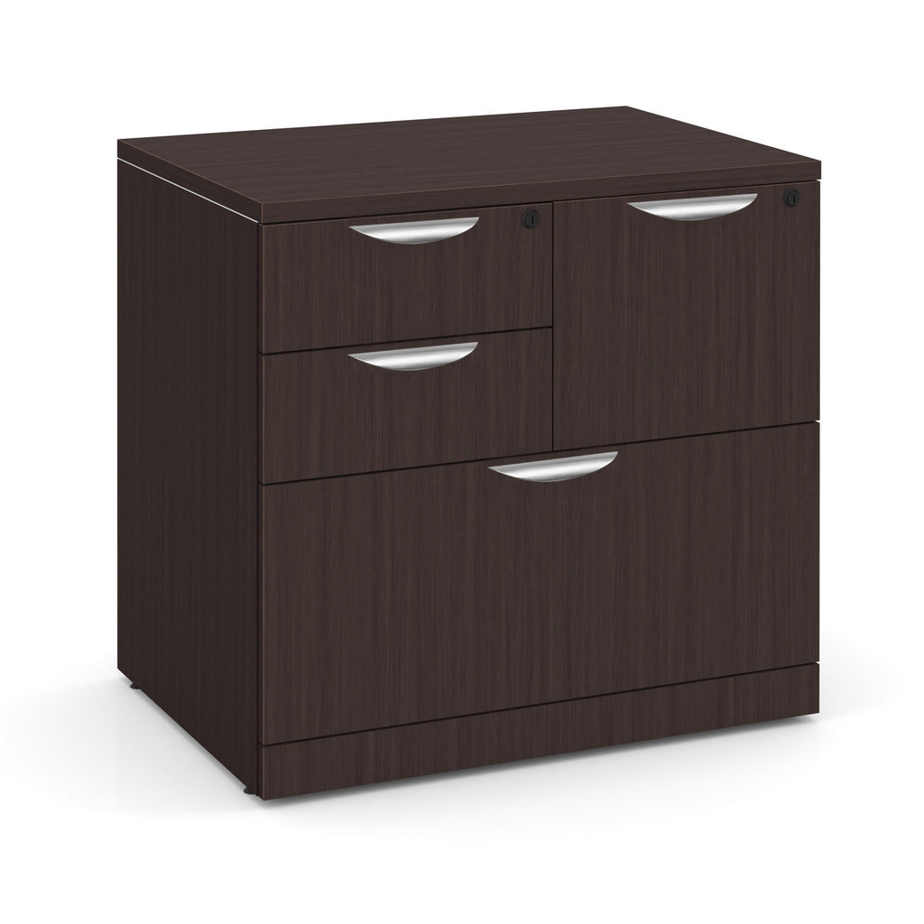 Combination File - Lateral File Drawer, Vertical File Drawer & Two Utility Drawers - 7 Finishes