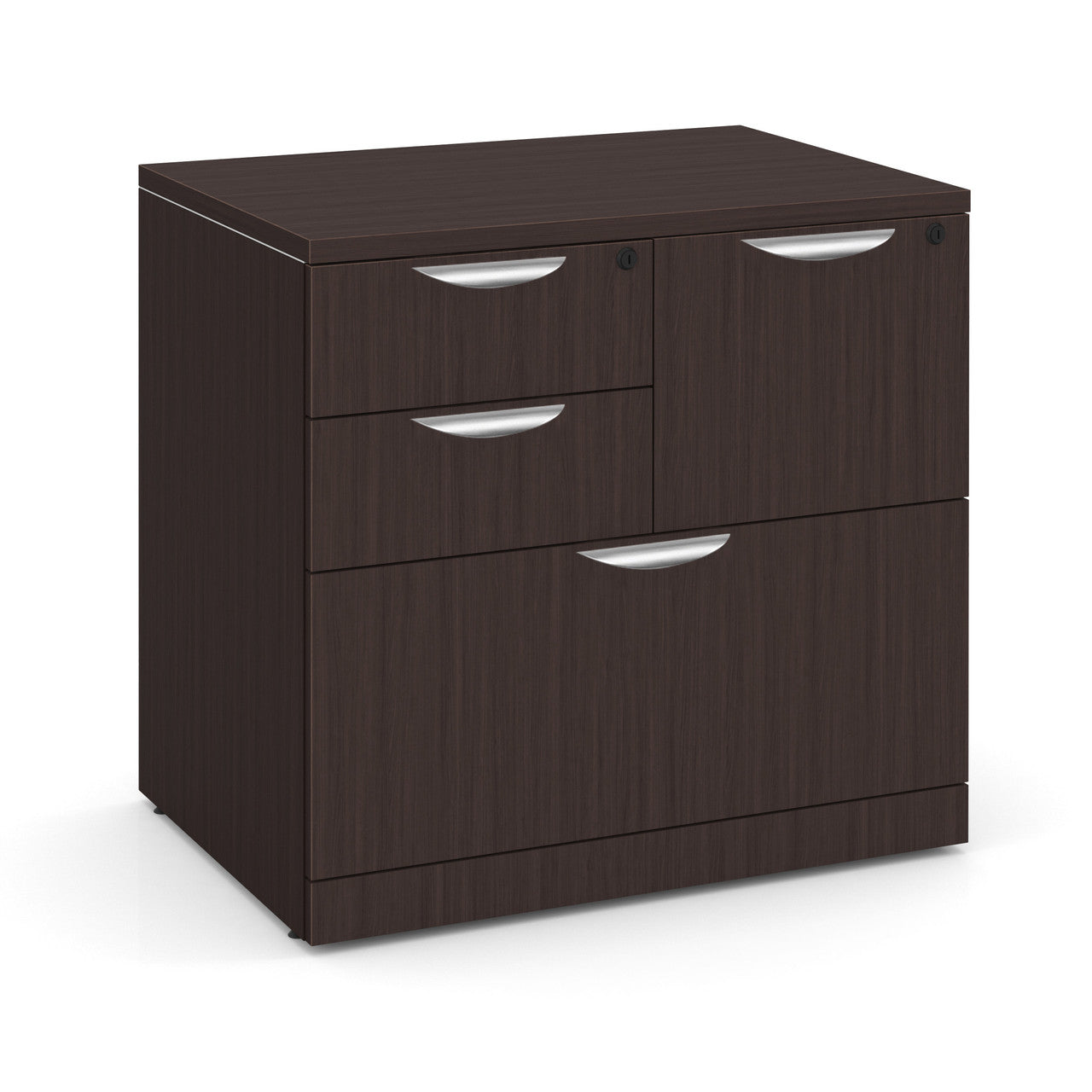 Combination File - Lateral File Drawer, Vertical File Drawer & Two Utility Drawers - 7 Finishes