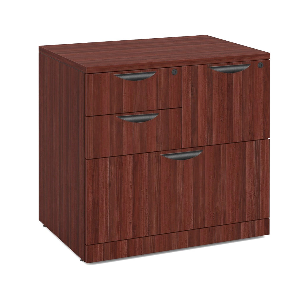Combination File - Lateral File Drawer, Vertical File Drawer & Two Utility Drawers - 7 Finishes