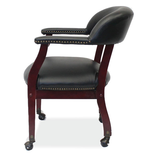OfficeSource Lancaster Collection Traditional Black or Oxblood Executive Guest Chairs
