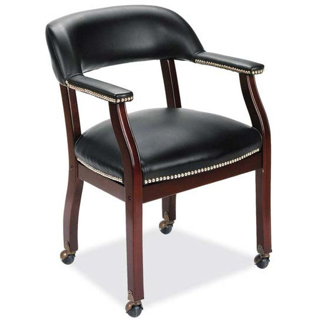 OfficeSource Lancaster Collection Traditional Black or Oxblood Executive Guest Chairs