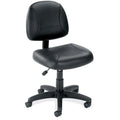 OfficeSource Effort Black Leather Armless Deluxe Posture Chair & Stool w/Black Frame