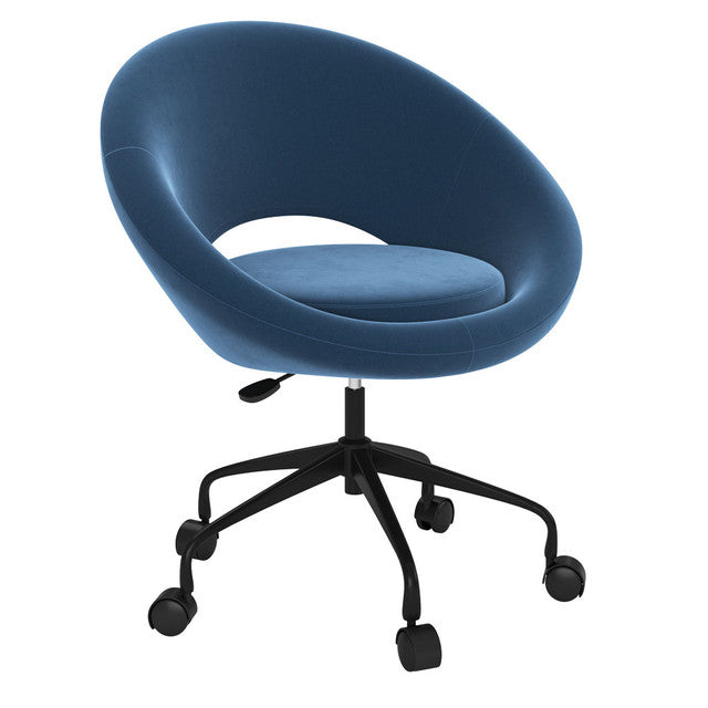 OfficeSource Scoop Collection Mid-Century Modern Chair w/5 Star Black Base