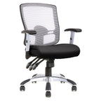 Office Source Artesa Collection Swivel Chairs with Mesh Back, Chrome Base, and Chrome Arms
