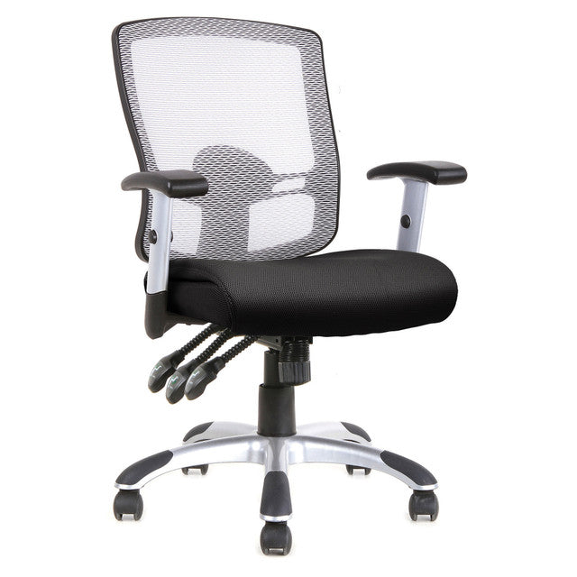 Office Source Artesa Collection Swivel Chairs with Mesh Back, Chrome Base, and Chrome Arms