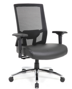 OfficeSource Big & Tall Mesh Back Executive Chair w/Heavy-Duty Chrome Base