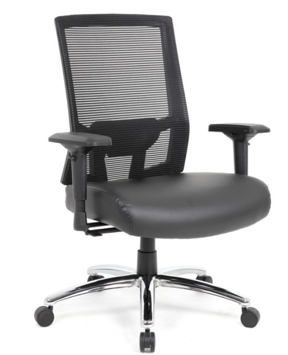 OfficeSource Big & Tall Mesh Back Executive Chair w/Heavy-Duty Chrome Base
