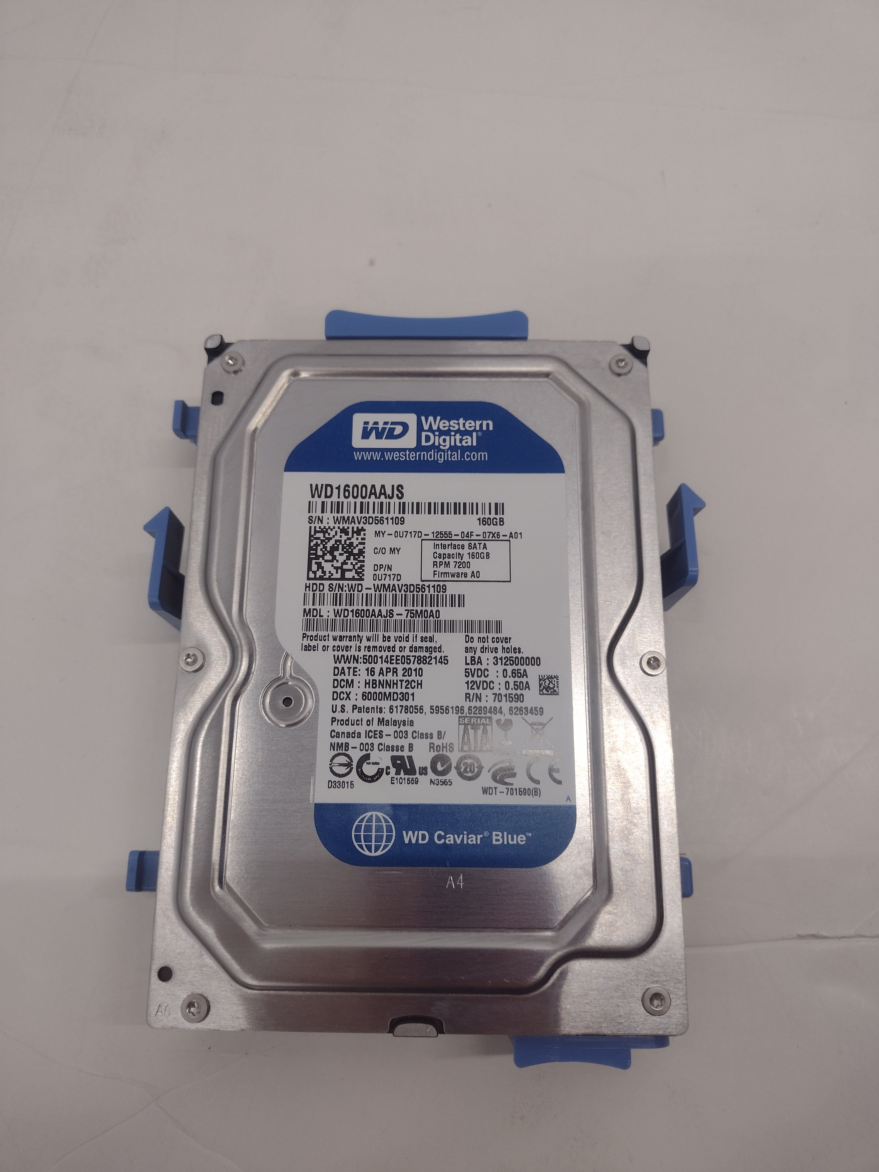Western Digital Blue WD1600AAJS 160GB 7200 RPM SATA 3.0 Gb/s Internal Hard Drive