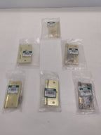LOT OF 6 assorted Brainerd Brass Door Hinges (3.5" x 3.5" and 4.0" x 4.0") - NEW