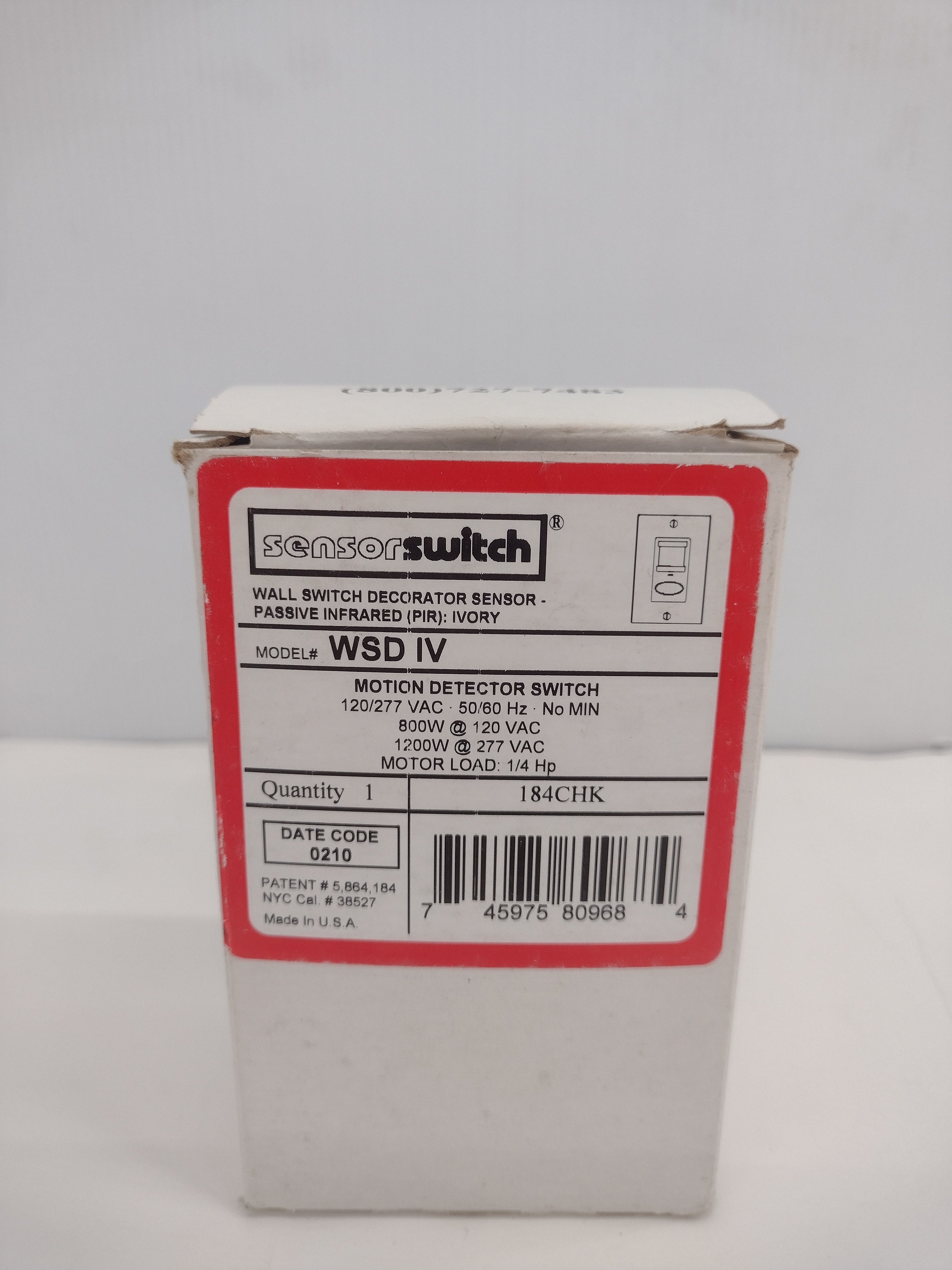 Sensorswitch WSD IV Passive Infrared (PIR) Motion Detector Wall Switch-OPEN BOX