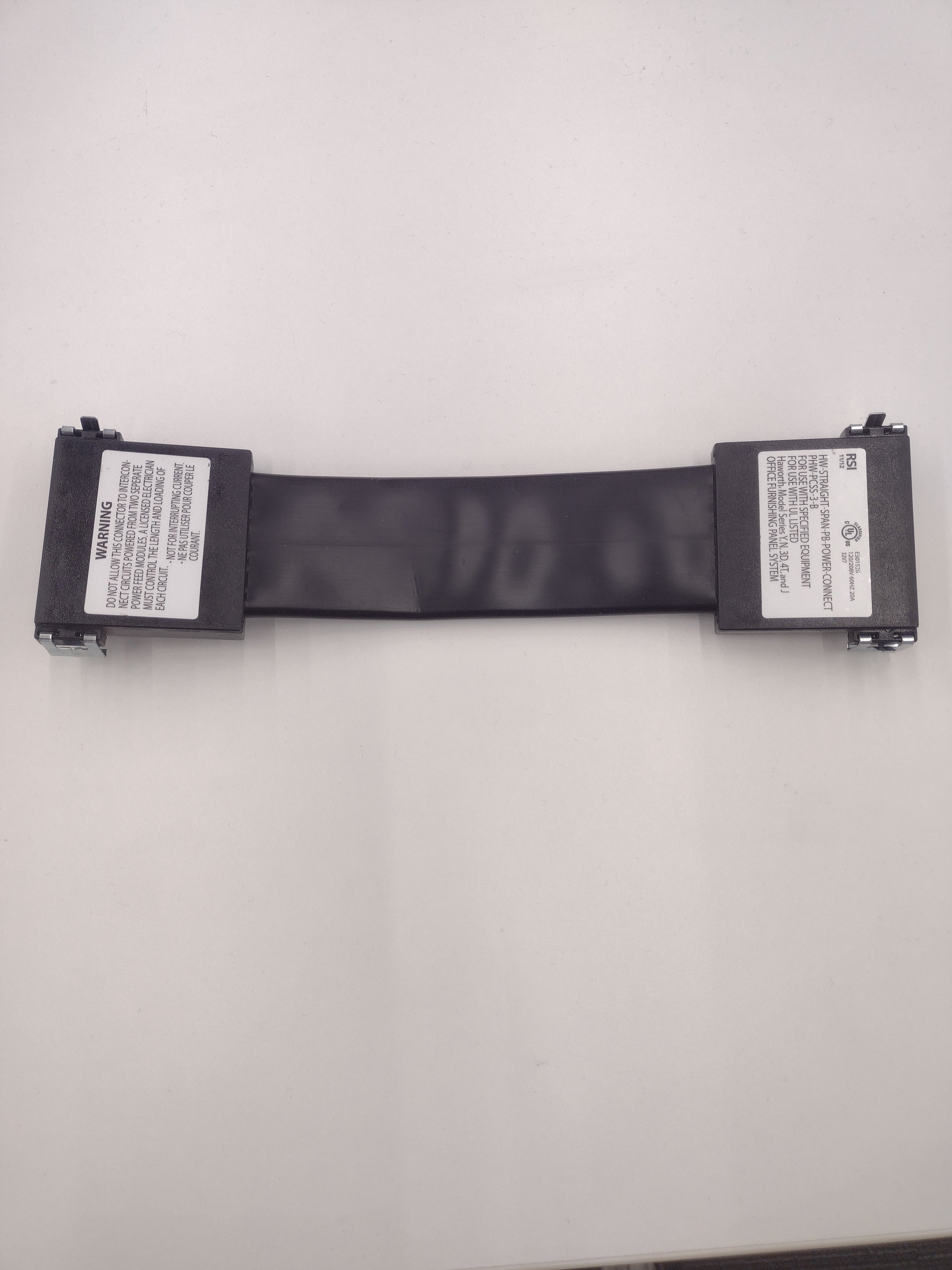 RSI PHW-PCSS-3-B Flexible Electrical Jumper/Connector for Haworth Cubicle Panels