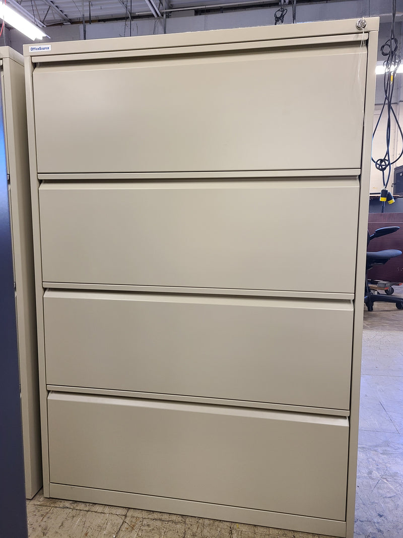 OfficeSource Metal 4-Drawer Lateral File, Like New