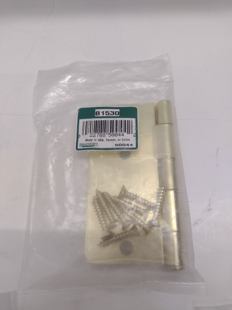 LOT OF 6 assorted Brainerd Brass Door Hinges (3.5" x 3.5" and 4.0" x 4.0") - NEW