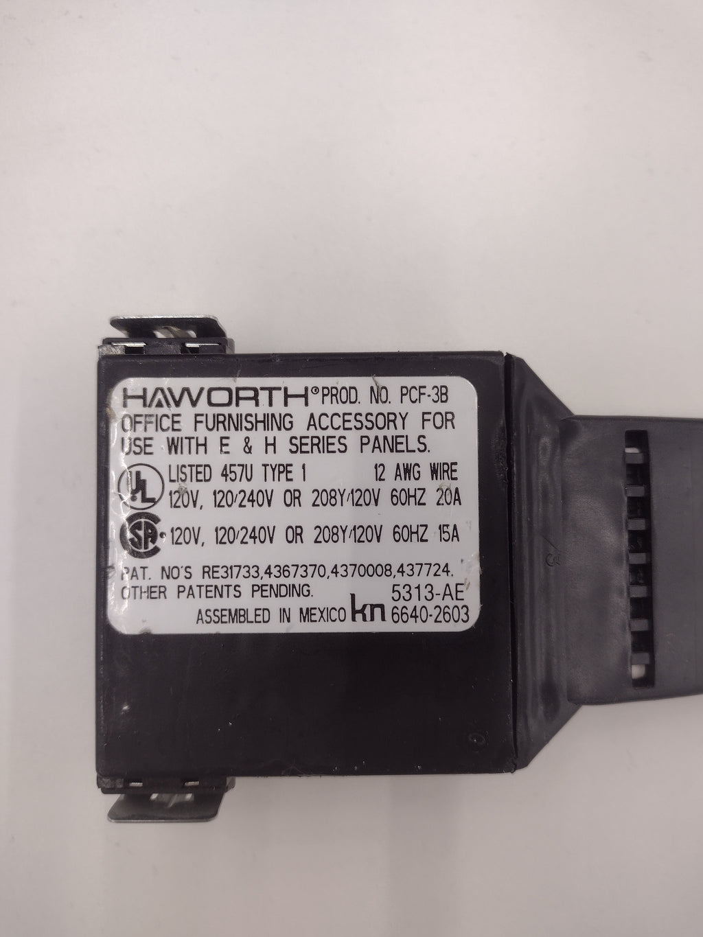 Haworth PCF-3B Flexible Electrical Jumper/Connector for E & H Series Cubicle Panels