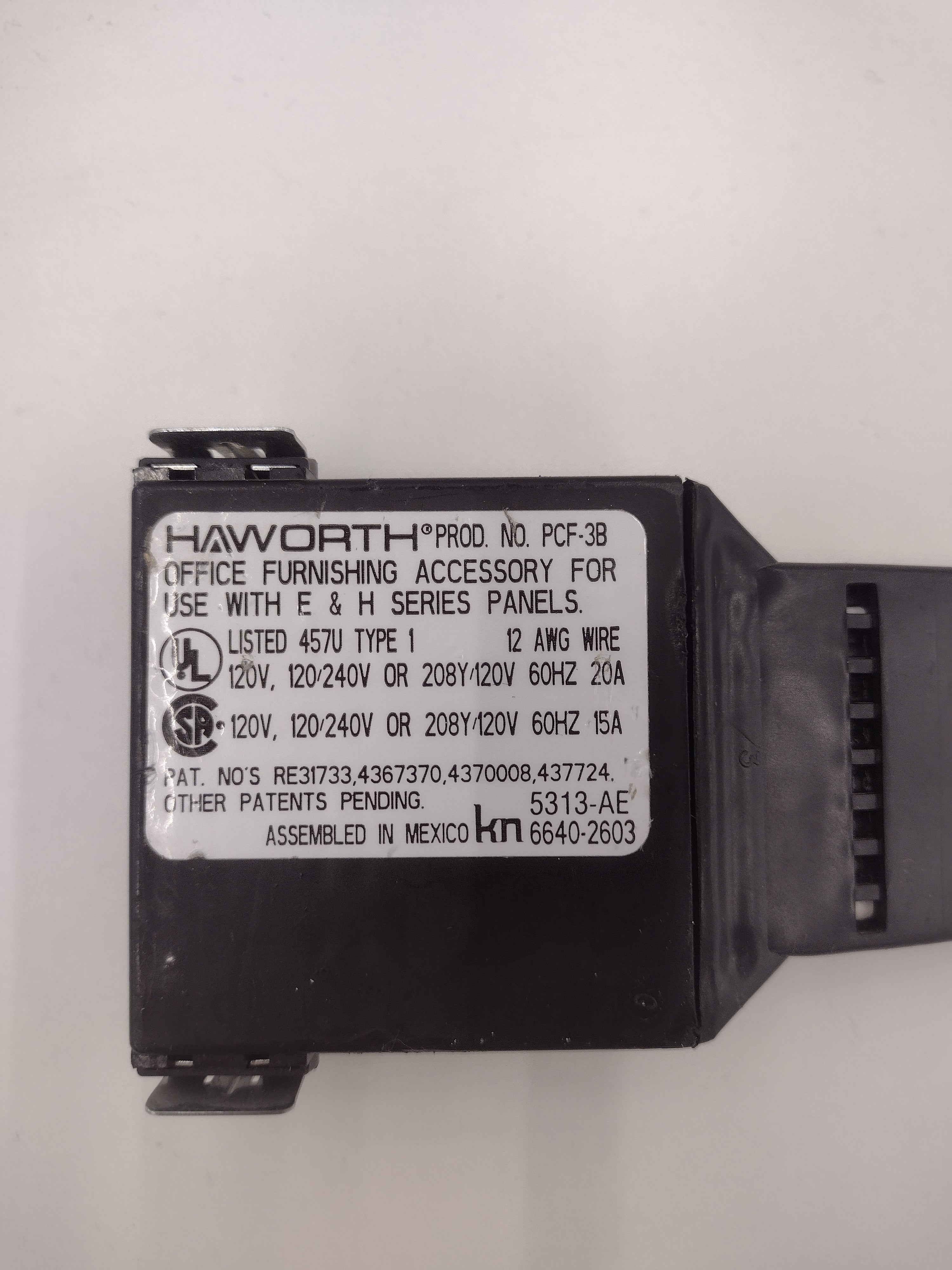 Haworth PCF-3B Flexible Electrical Jumper/Connector for E & H Series Cubicle Panels