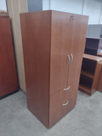 Pre-owned Cherry Veneer Storage Cabinet/Lateral File Combo
